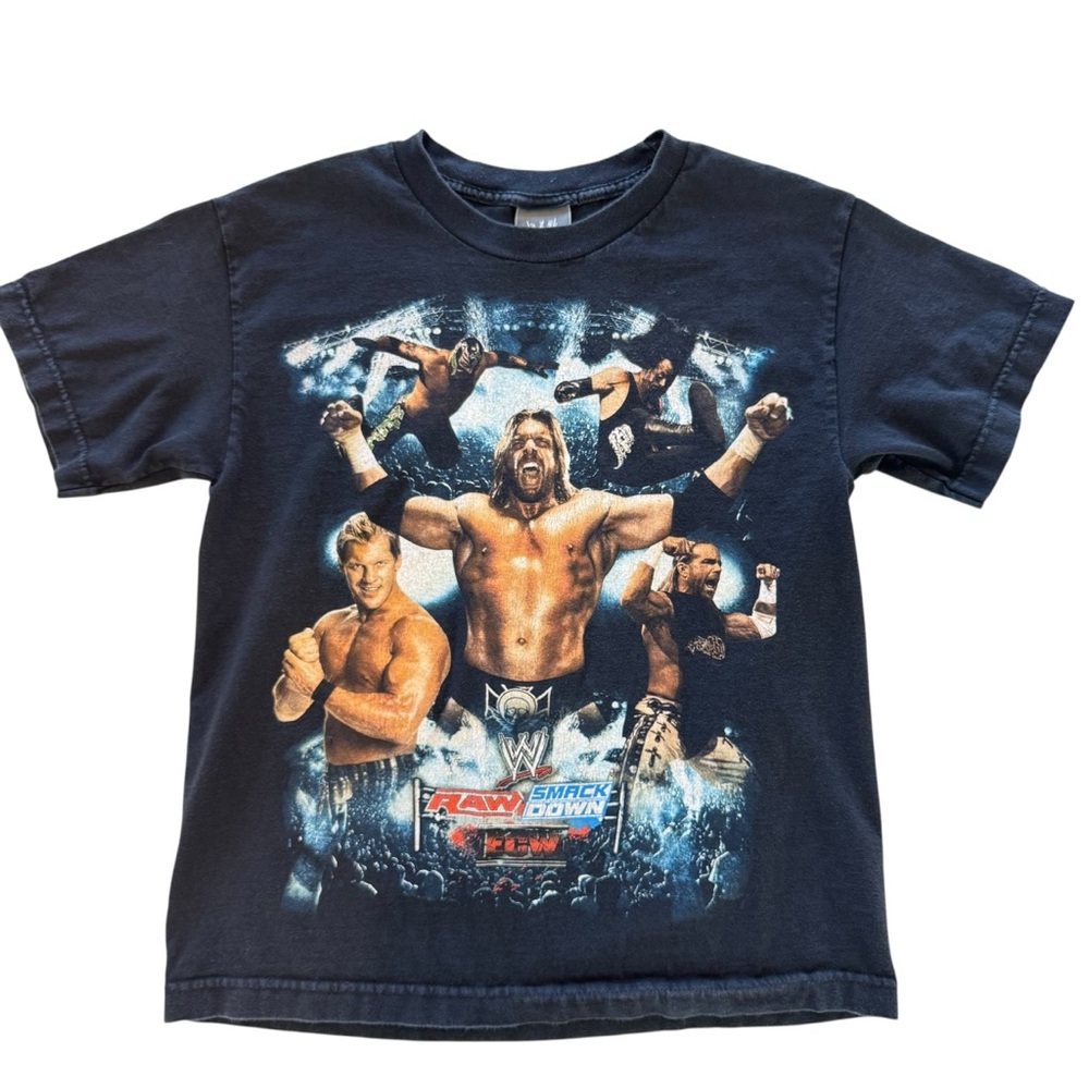 2007 WWE ECW Raw Smackdown Black T-Shirt Sz Youth Large Vintage